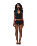 DISTRESSED UZIP SHORTS