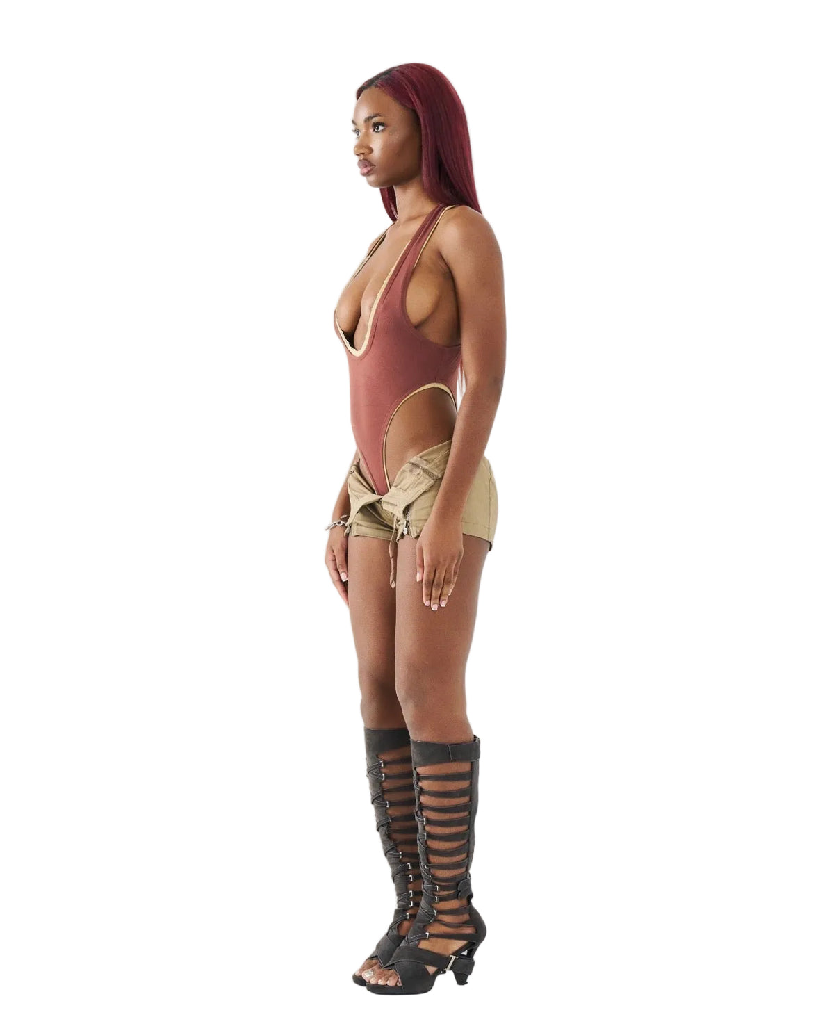 LAYERED PLUNGE BODYSUIT
