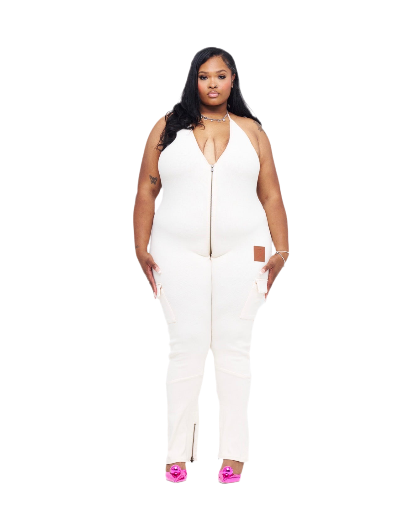 HALTER UZIP JUMPSUIT