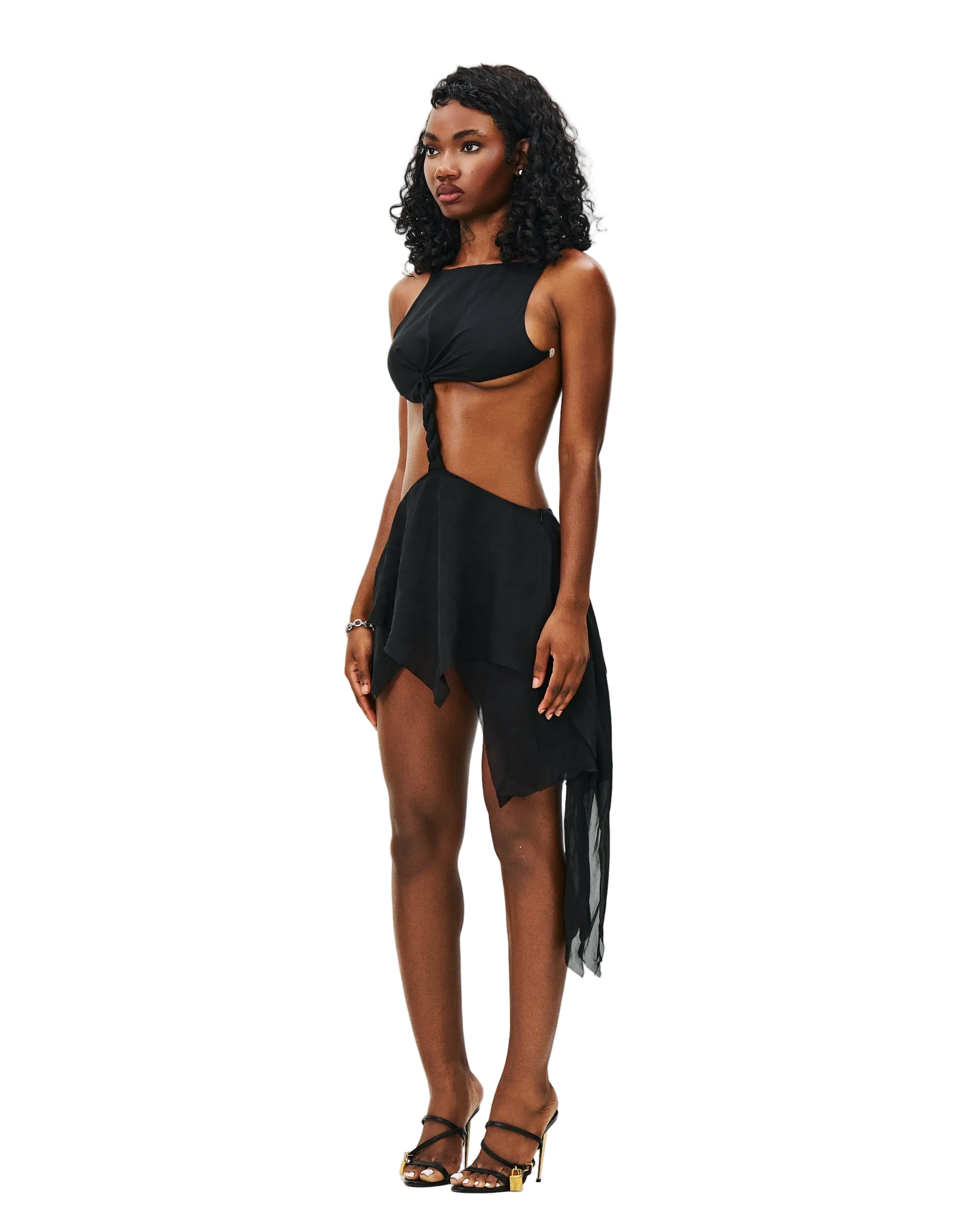 ASYM SPIRAL DRESS