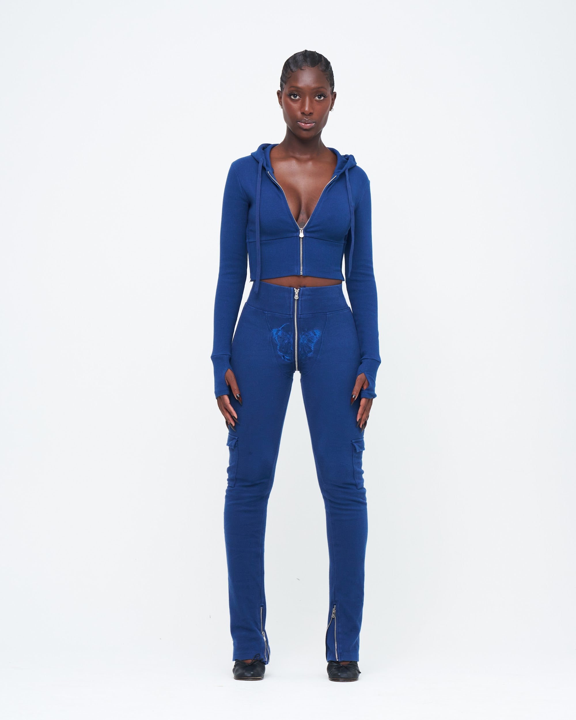 NAVY UZIP PANTS