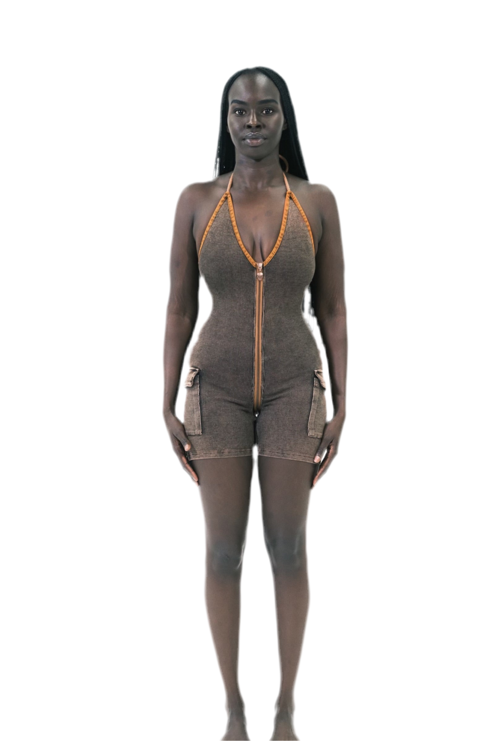 HALTER UZIP ROMPER
