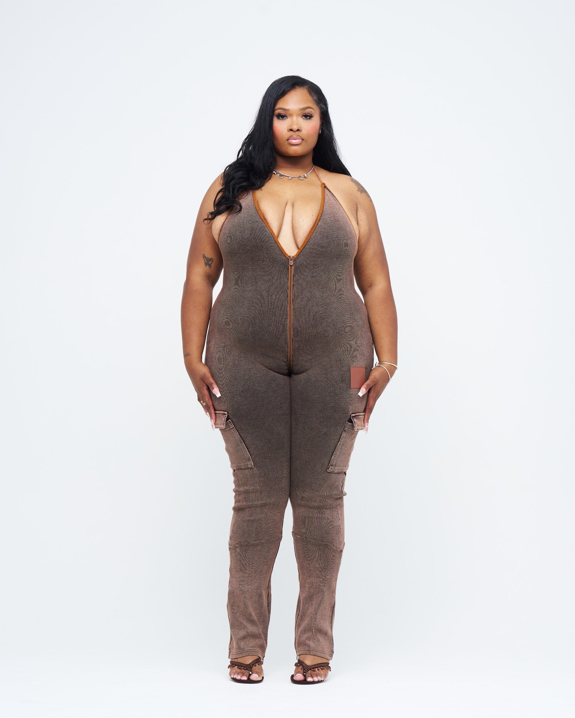 RUSTED UZIP JUMPSUIT
