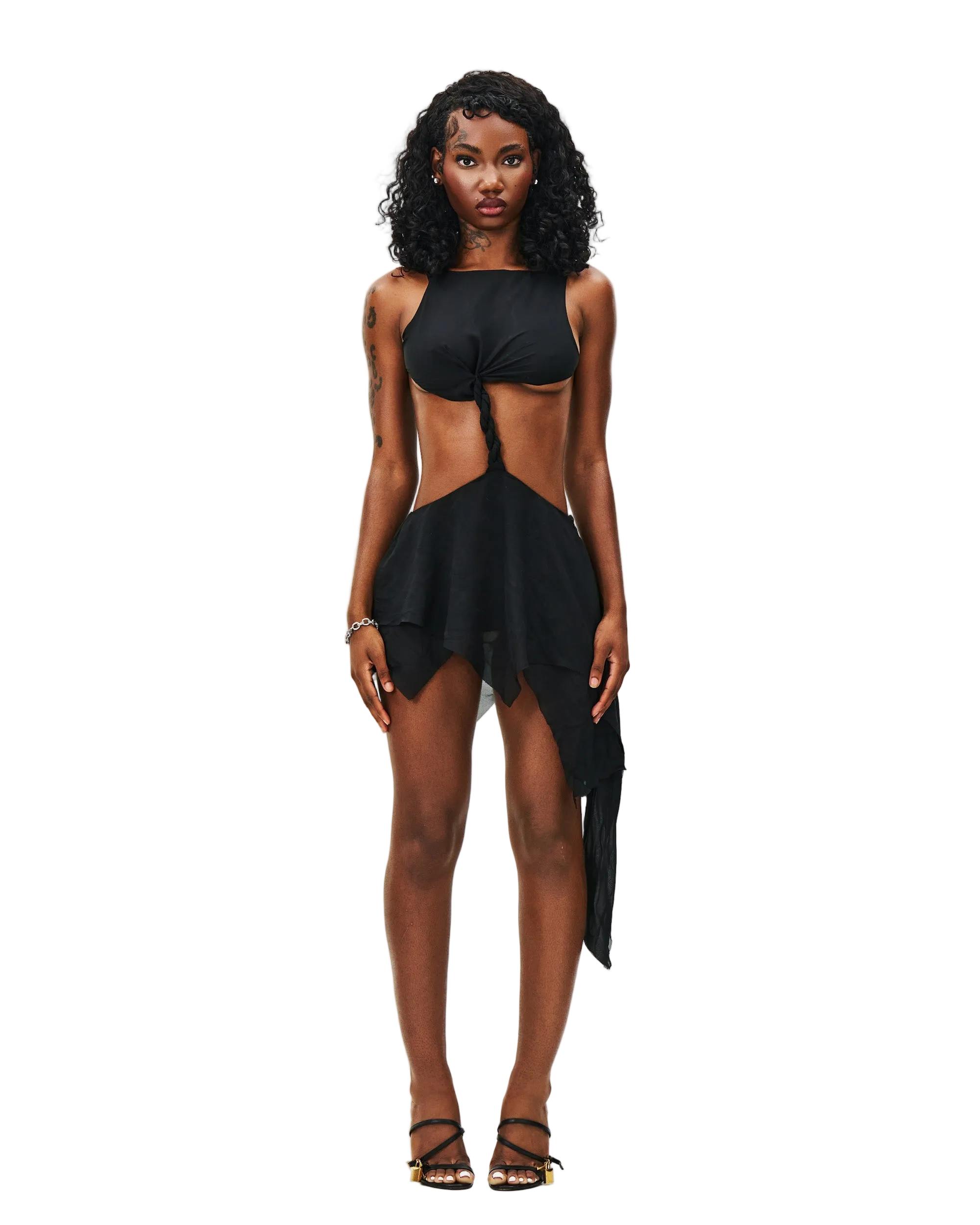 ASYM SPIRAL DRESS