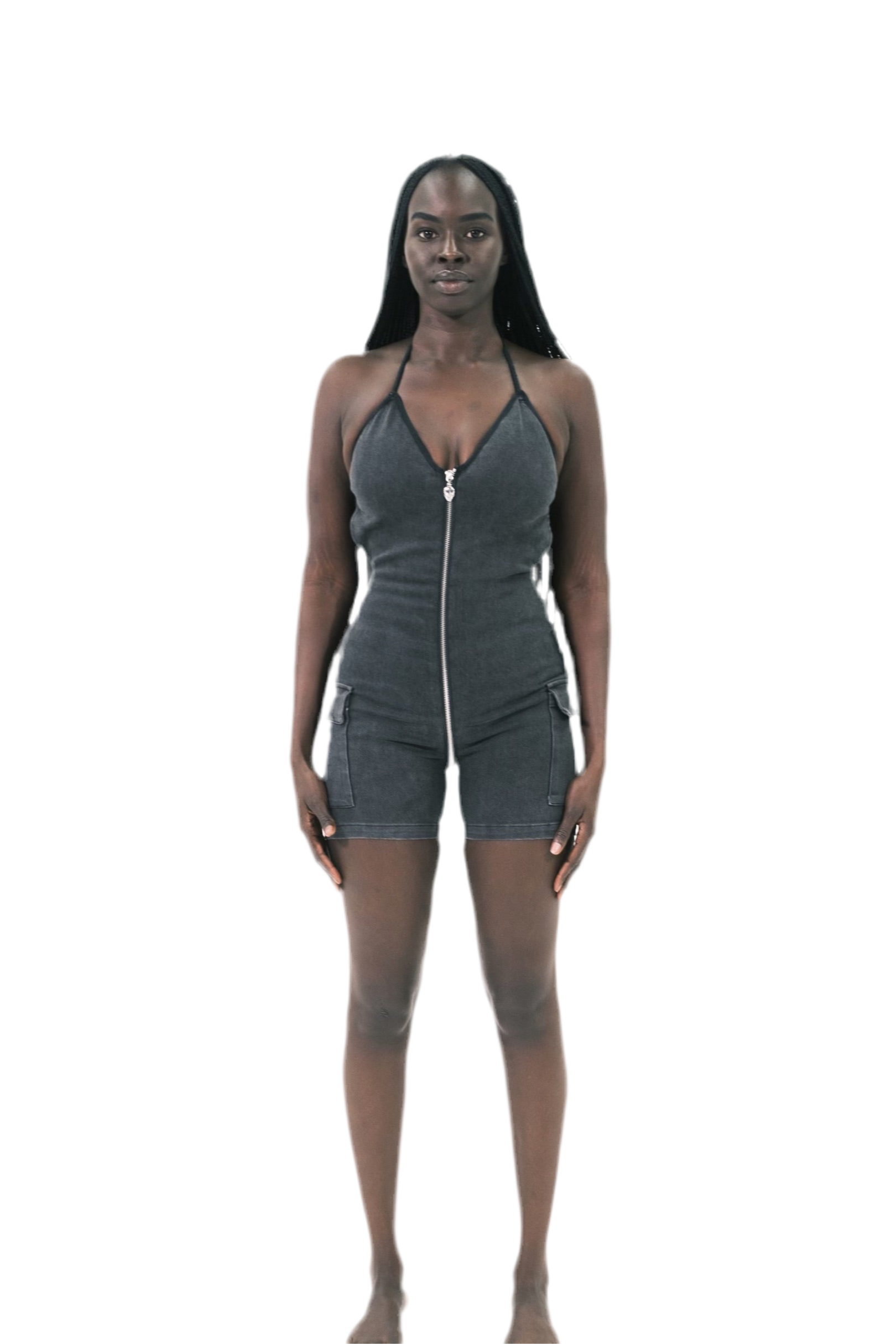HALTER UZIP ROMPER