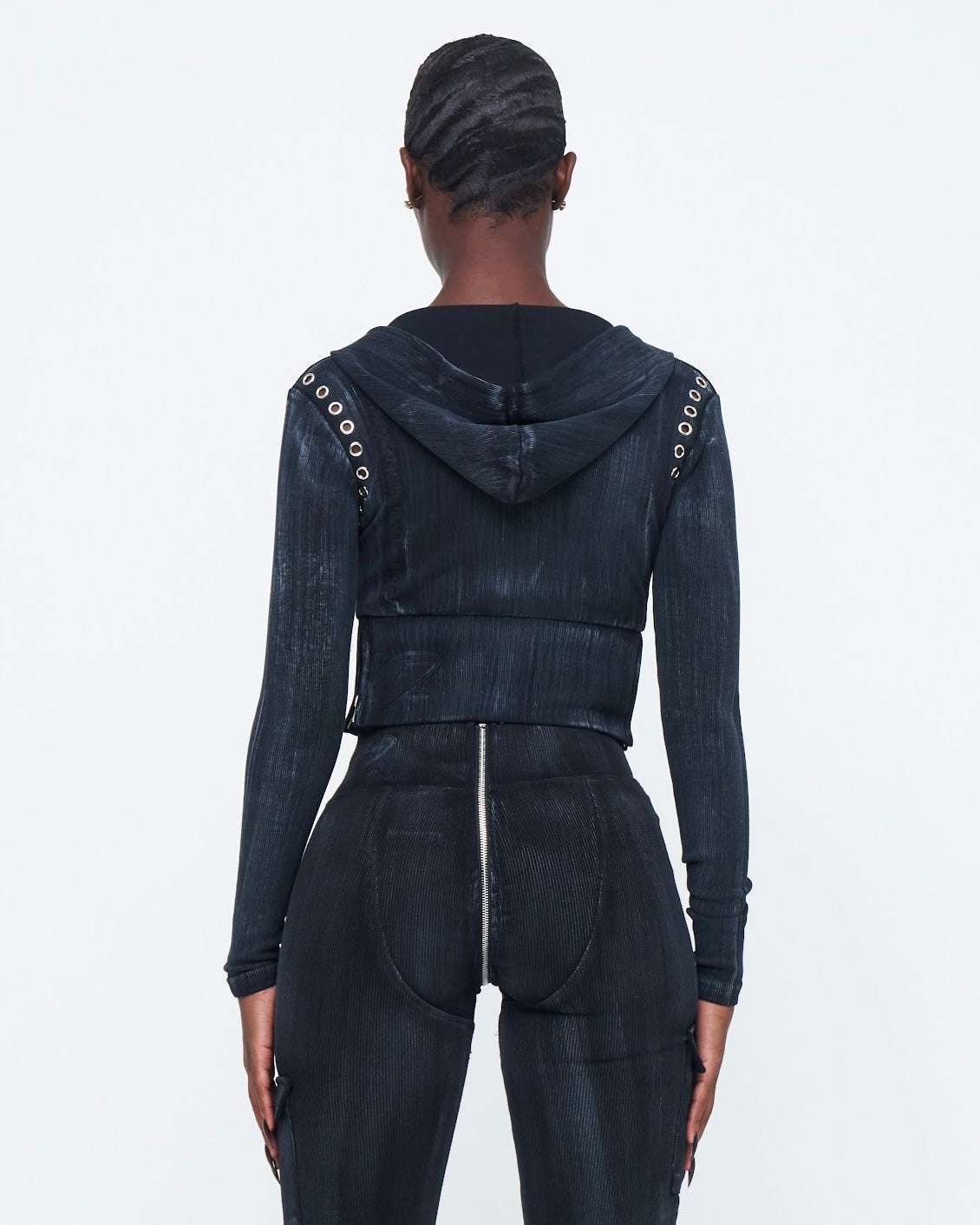 CHARCOAL STONE-WASHED UZIP JACKET