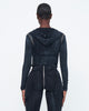 CHARCOAL STONE-WASHED UZIP JACKET