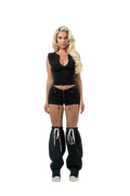 DISTRESSED UZIP SHORTS