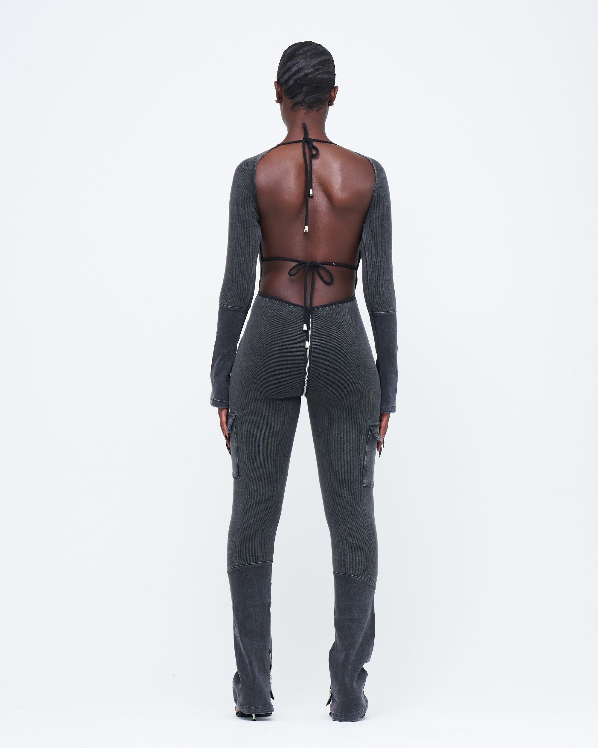 SLEEVED SKULL UZIP JUMPSUIT