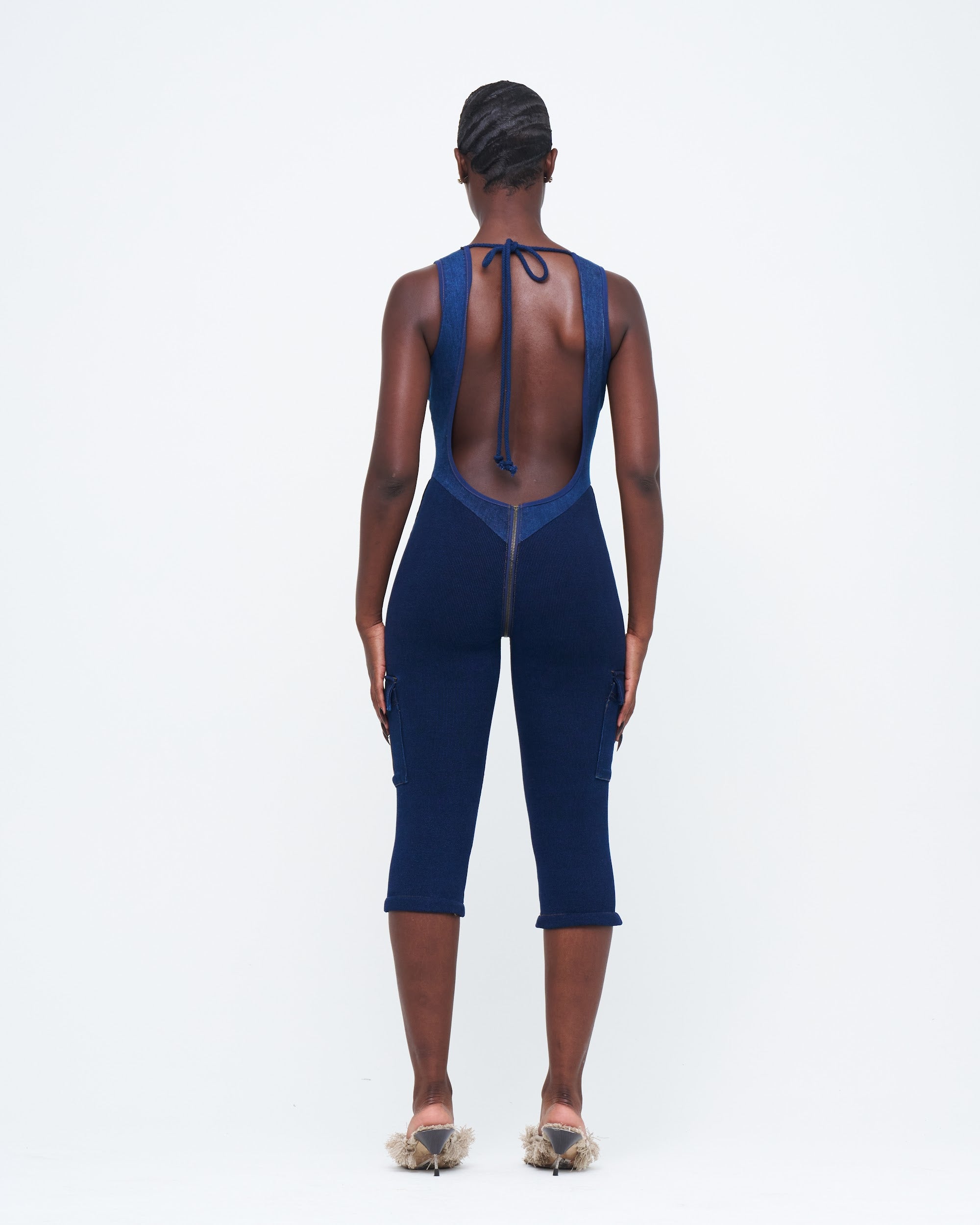 DENIM DUAL UZIP JUMPSUIT