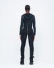 CHARCOAL STONE-WASHED UZIP PANTS