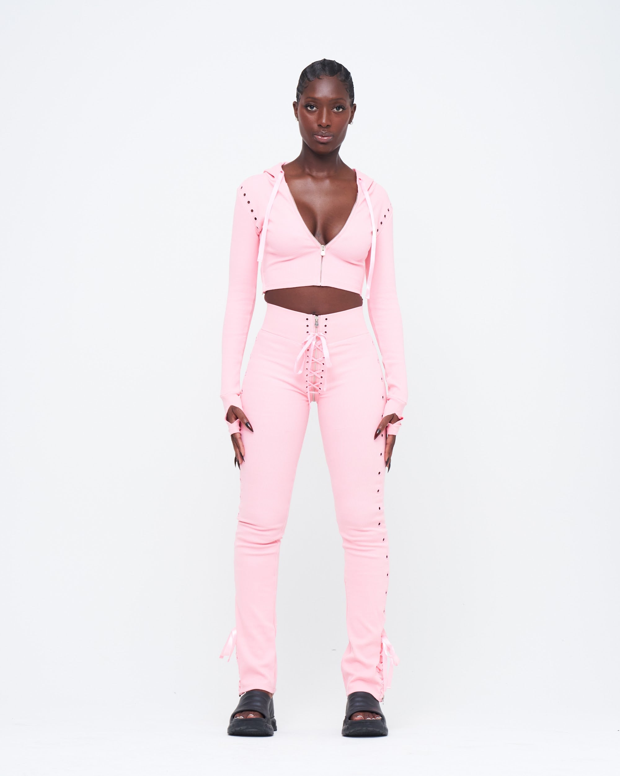 BLUSH PINK UZIP PANTS