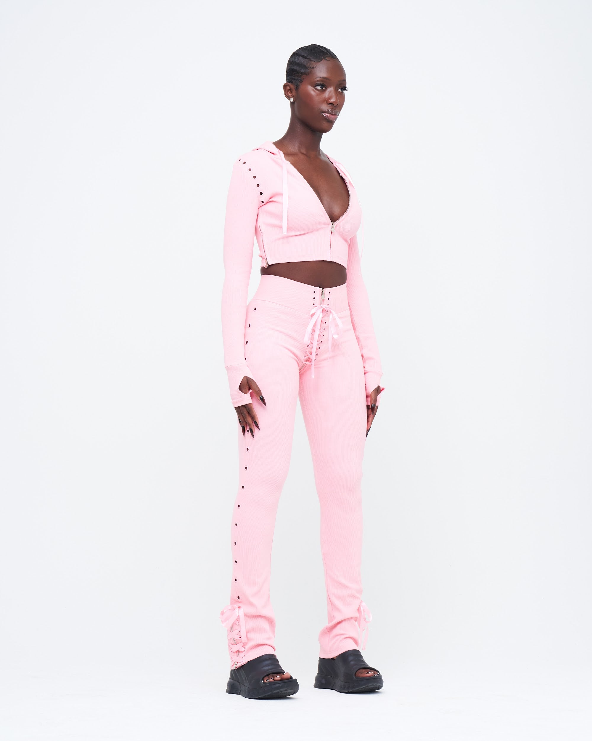 BLUSH PINK UZIP PANTS