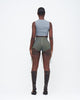 PREORDER ARMY STONE-WASHED UZIP SHORTS