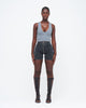 CHARCOAL DENIM UZIP SHORTS