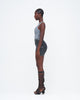 CHARCOAL DENIM UZIP SHORTS