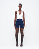 DARK DENIM UZIP SHORTS
