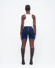 DARK DENIM UZIP SHORTS
