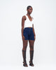 DARK DENIM UZIP SHORTS