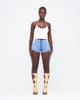 STEEL STONE-WASHED UZIP SHORTS