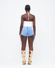 STEEL STONE-WASHED UZIP SHORTS
