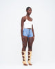 STEEL STONE-WASHED UZIP SHORTS