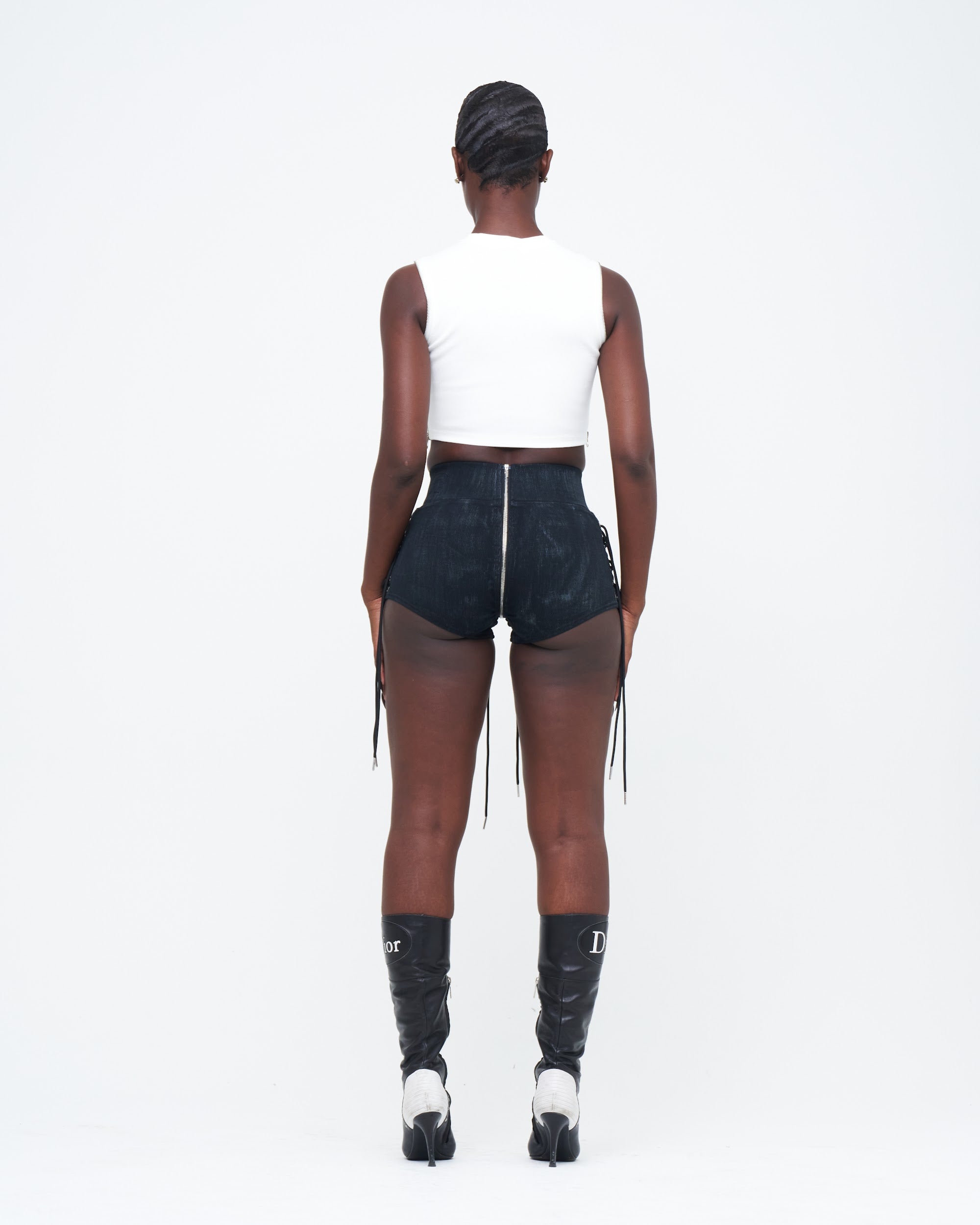CHARCOAL STONE-WASHED UZIP SHORTS