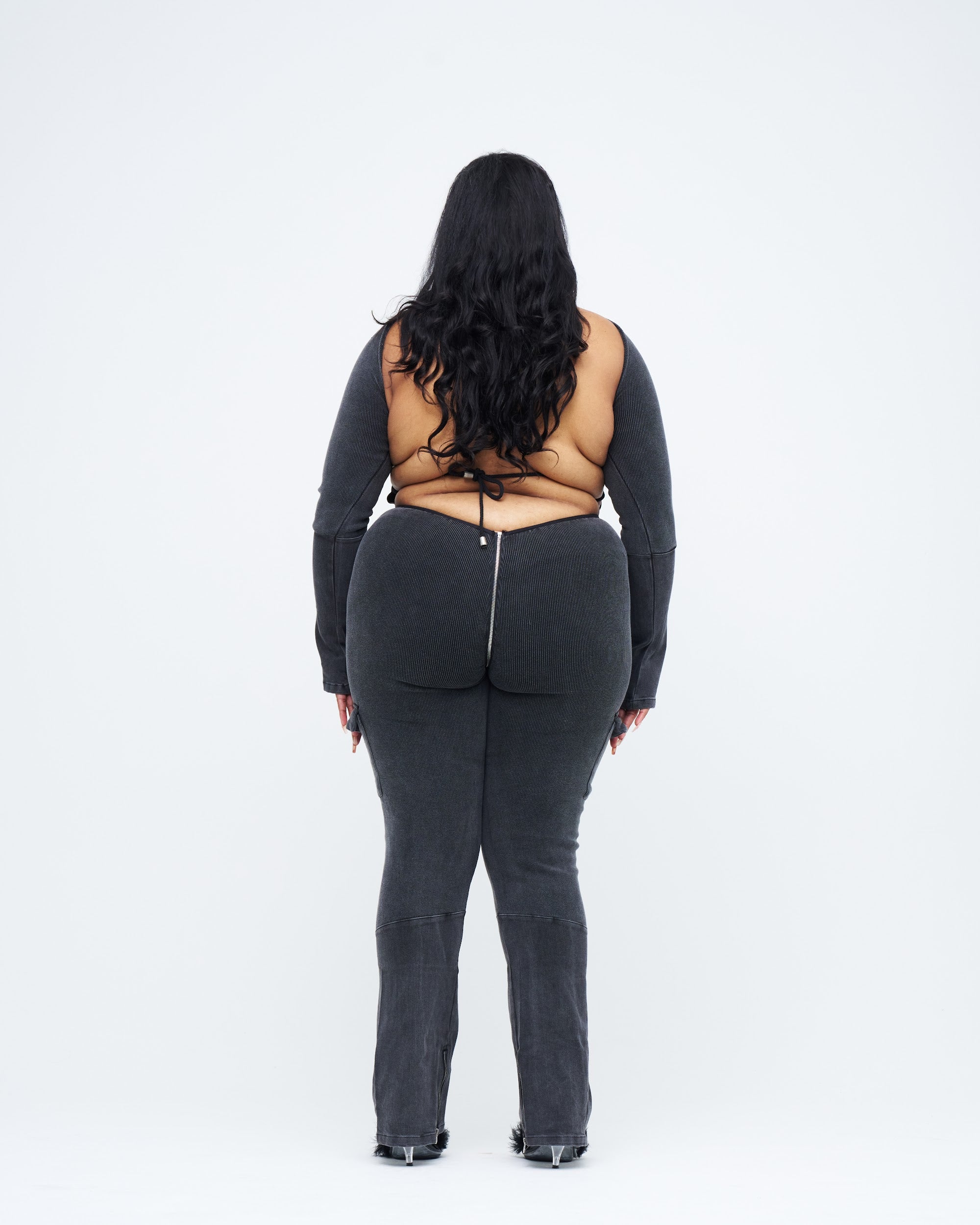SLEEVED SKULL UZIP JUMPSUIT
