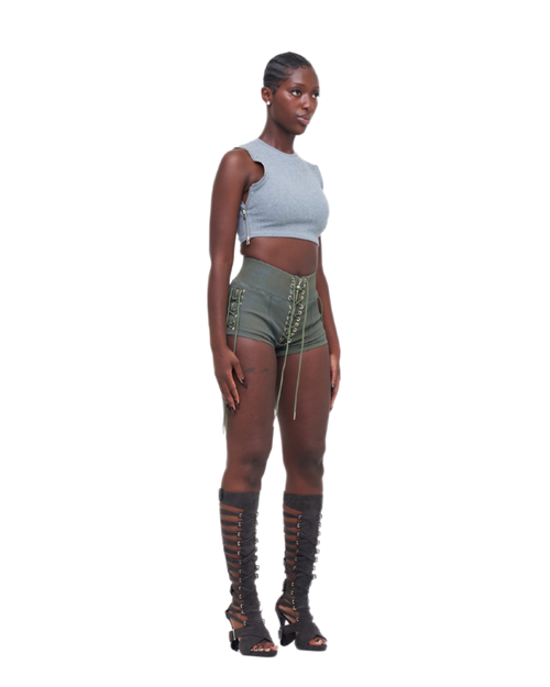 STONE-WASHED UZIP SHORTS – TORDROBES