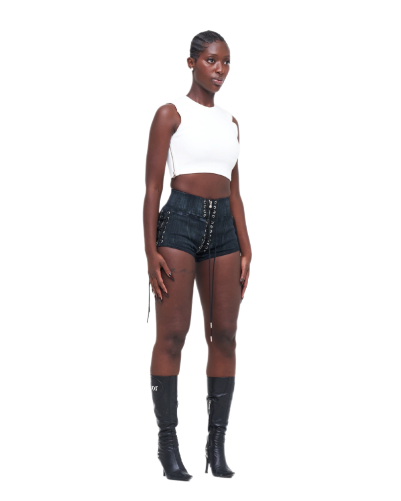 STONE-WASHED UZIP SHORTS