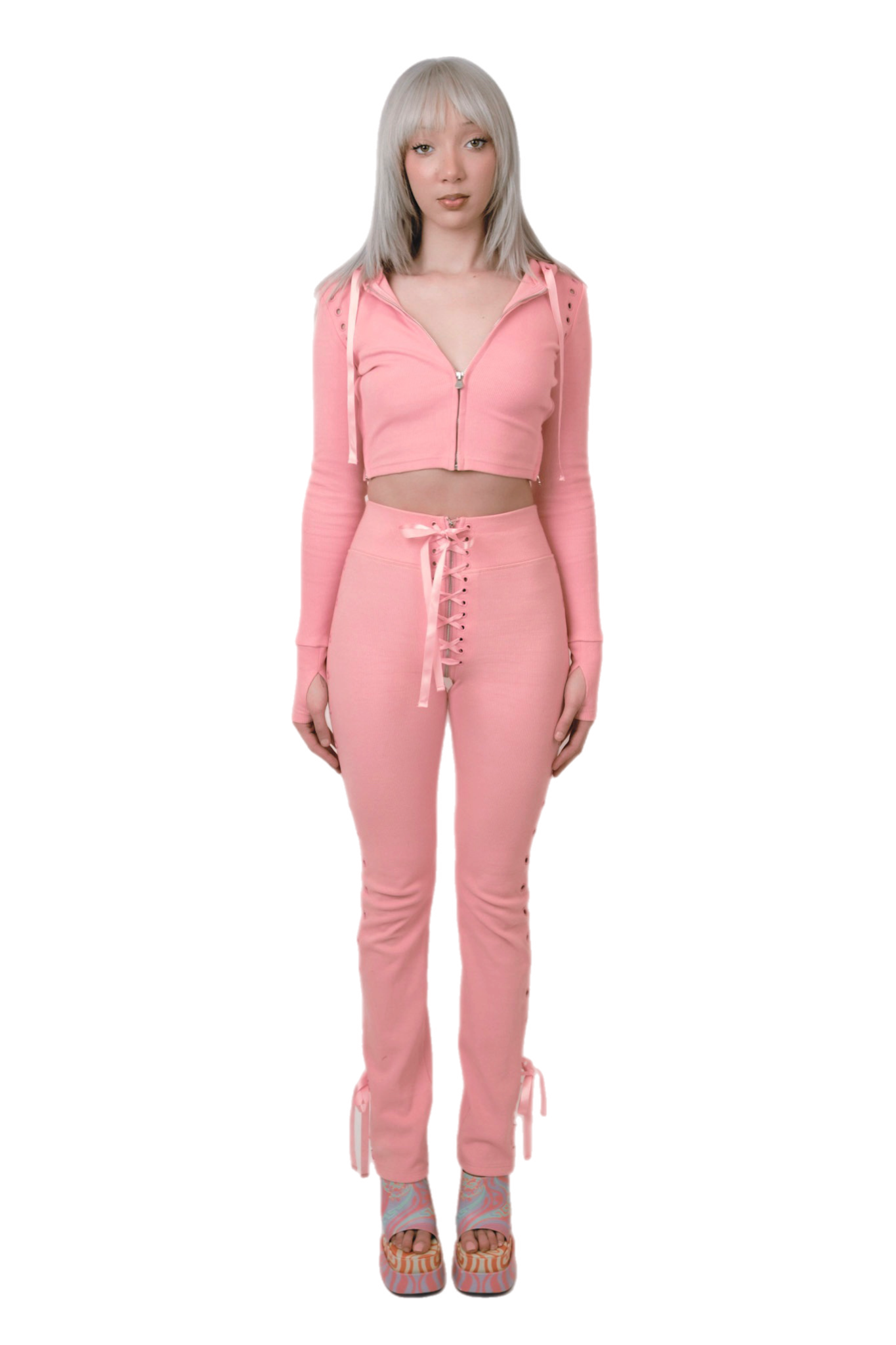 BLUSH PINK UZIP PANTS